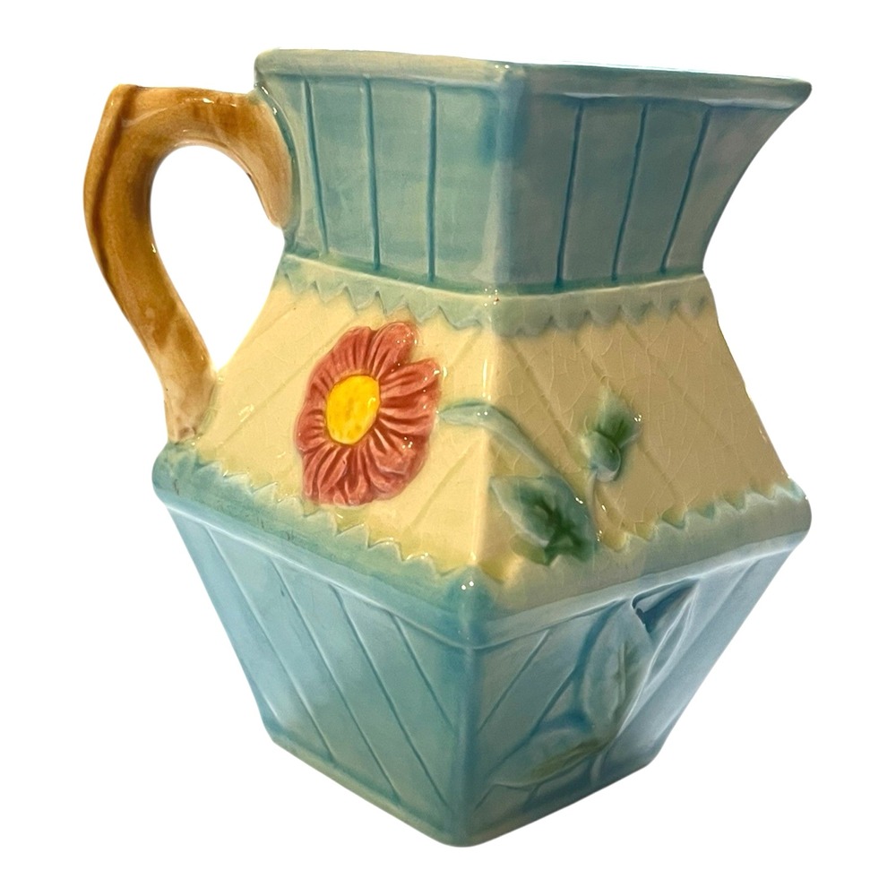 Two's Company Floral Flower 4 3/4" Pitcher w/ Handle Syrup Creamer Tea Coffee